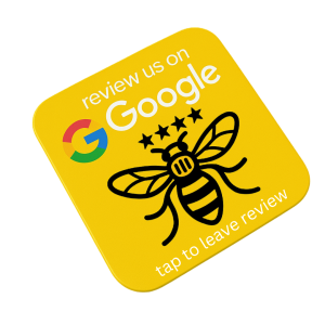 Manchester Bee Custom Google Review NFC Plate